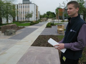 BGS Geological Walk, Keyworth with its presiding spirit, Steve Parry