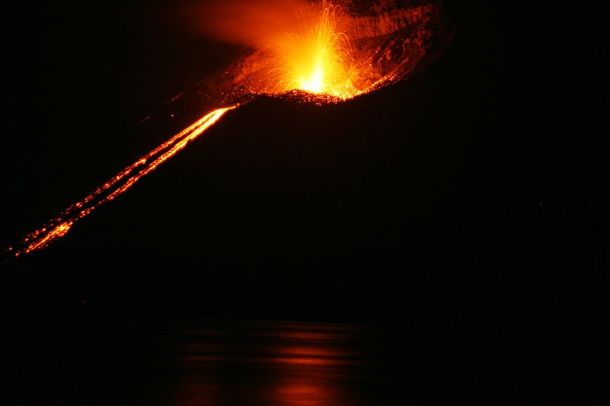Krakatoa erupting in 2008