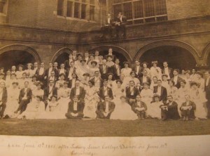 Photo taken at 6am following a dance at Sidney Sussex, Cambridge, 1905