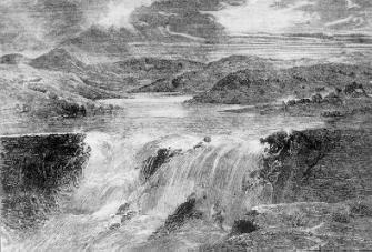 Artist's impression of the bursting of the Dale Dyke Dam.