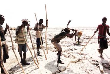 Salt miners in Ethiopia