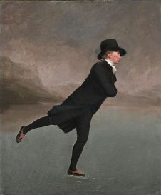Side effects of the 'Little Ice Age': The Reverend Robert Walker Skating on Duddingston Loch, attributed to Henry Raeburn, 1790s