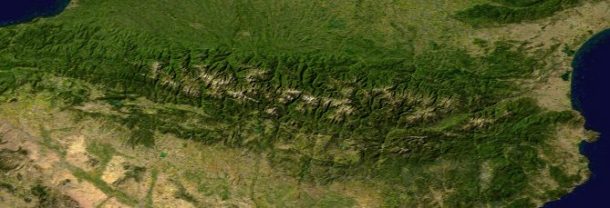 Composite satellite image of the Pyrenees (NASA) 
