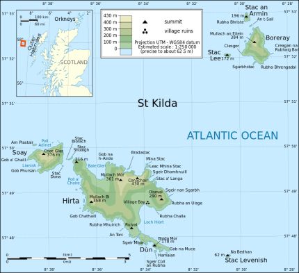 St Kilda Archipelago (Wikipedia, Eric Gaba)