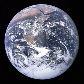 The "Blue Marble" photograph of Earth, taken during the Apollo 17 lunar mission in 1972 (Wikipedia)