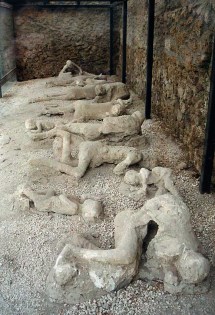 'Garden of the fugitives' - plaster casts of victims at Pompeii