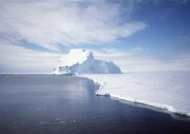View of the Riiser-Larsen Ice Shelf in Antarctica.