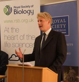 Jo Johnson, Minister of Universities and Science speaking at the 2016 Parliamentary Links Day - Image c. Royal Society of Biology.