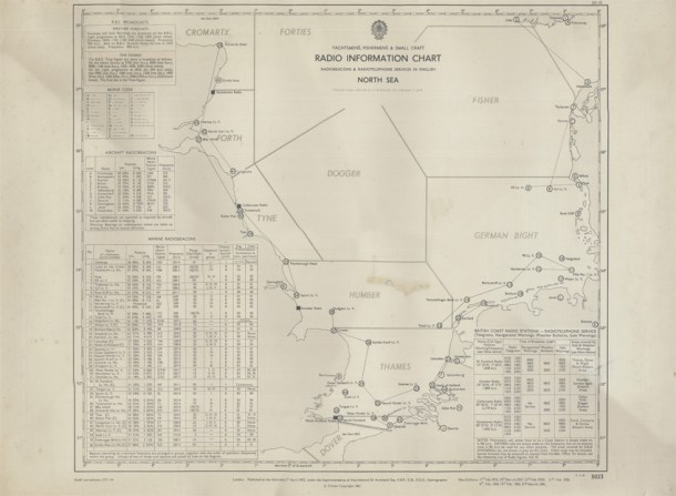 07-163 1961 North Sea Radio Information Chart